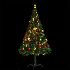 vidaXL Artificial Pre-lit Christmas Tree with Baubles Green 150 cm 3