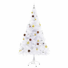 vidaXL Artificial Pre-lit Christmas Tree with Baubles White 150 cm 3