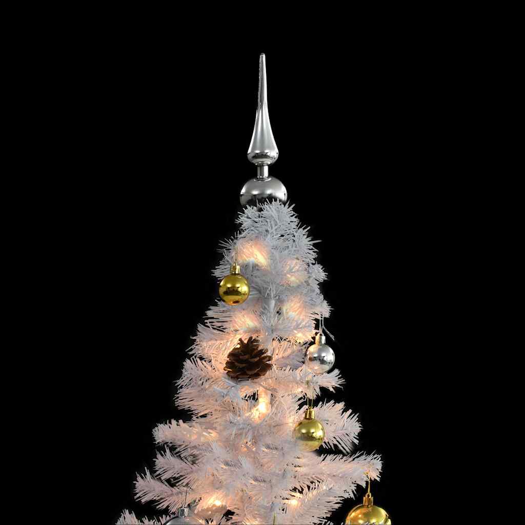 vidaXL Artificial Pre-lit Christmas Tree with Baubles White 150 cm 6