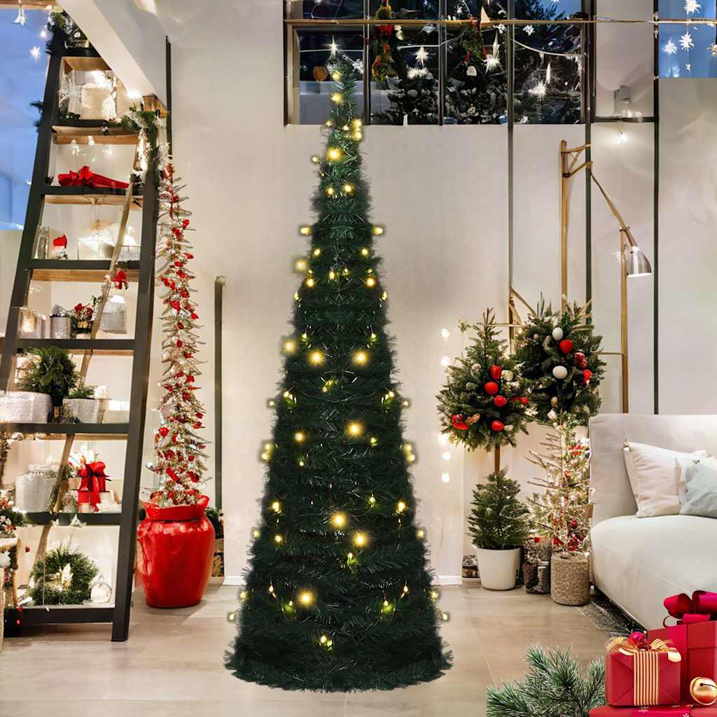 Artificial Christmas Tree Pop-up 50 LEDs Green 120 cm 180 cm 60 cm