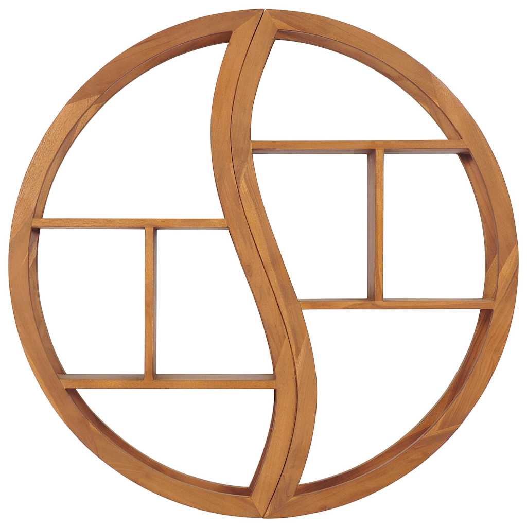 320772 vidaXL Yin Yang Wall Shelf 100x20x100 cm Solid Teak Wood 2