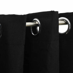 vidaXL Linen-Look Blackout Curtains with Grommets 2pcs Black 140x245cm 3