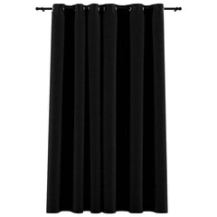 vidaXL Linen-Look Blackout Curtains with Grommets Black 290x245cm 2