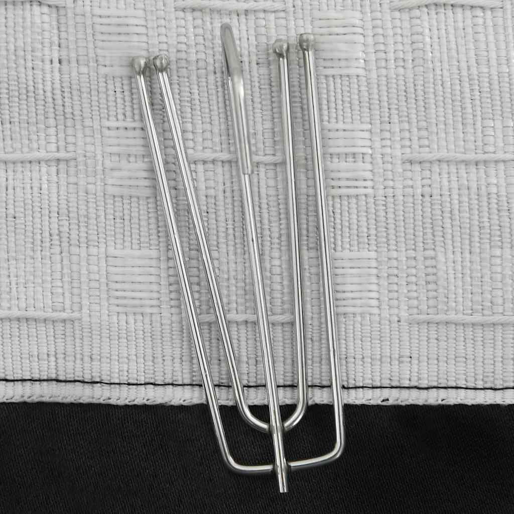 vidaXL Linen-Look Blackout Curtains with Hooks 2 pcs Black 140x245 cm 3