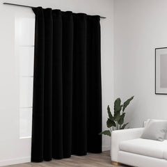 vidaXL Linen-Look Blackout Curtains with Hooks Black 290x245 cm 1