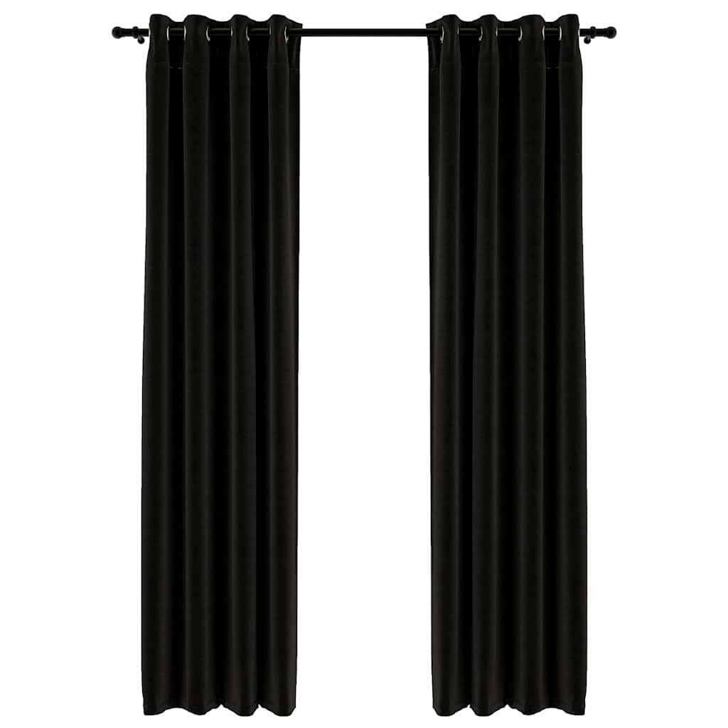 vidaXL Linen-Look Blackout Curtains 2 pcs Anthracite 140x245cm 2