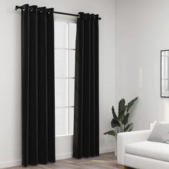 vidaXL Linen-Look Blackout Curtains 2 pcs Anthracite 140x245cm 1
