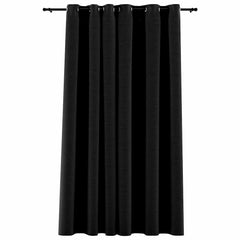 vidaXL Linen-Look Blackout Curtains with Gromments Anthracite 290x245cm 2