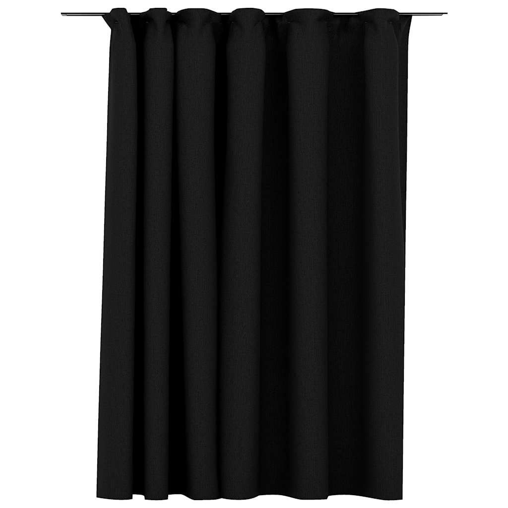 vidaXL Linen-Look Blackout Curtain with Hooks Anthracite 290x245 cm 2