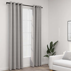 vidaXL Linen-Look Blackout Curtains with Grommets 2pcs Grey 140x225cm 1