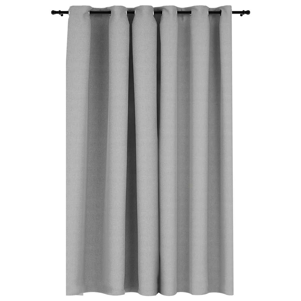 vidaXL Linen-Look Blackout Curtains with Grommets Grey 290x245cm 2