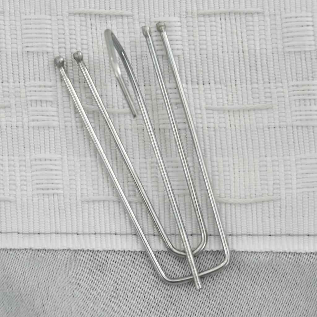 vidaXL Linen-Look Blackout Curtain with Hooks Grey 290x245 cm 3