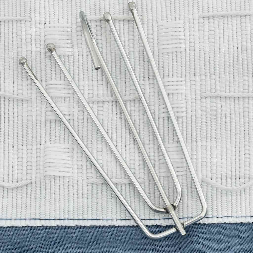 vidaXL Linen-Look Blackout Curtains with Hooks 2 pcs Blue 140x225 cm 3