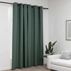 vidaXL Linen-Look Blackout Curtains with Grommets Green 290x245cm 1