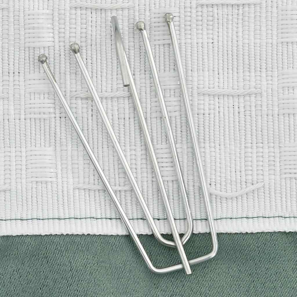 vidaXL Linen-Look Blackout Curtains with Hooks 2 pcs Green 140x225 cm 3