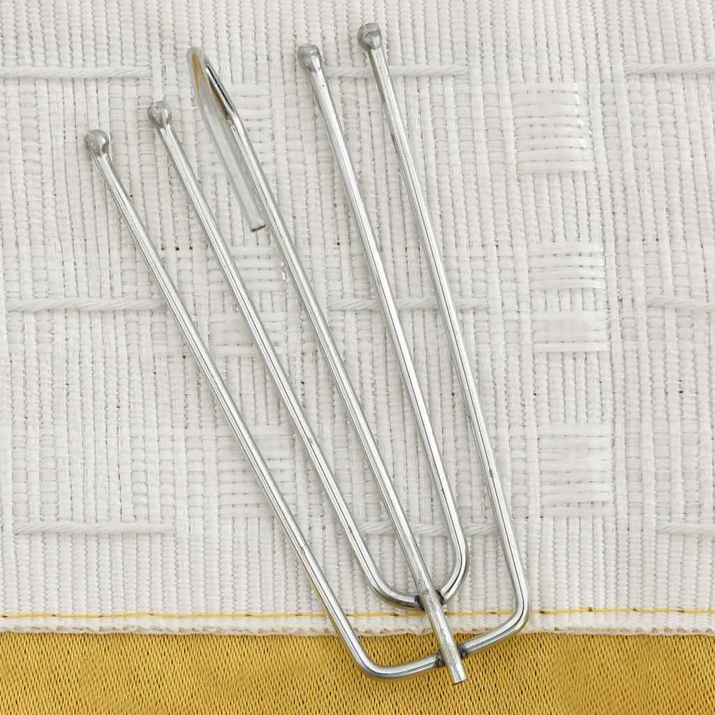 vidaXL Linen-Look Blackout Curtains with Hooks 2 pcs Yellow 140x225 cm 3