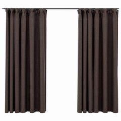 vidaXL Linen-Look Blackout Curtains with Hooks 2 pcs Taupe 140x175 cm 2