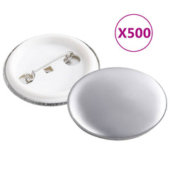 vidaXL Pinback Button Parts 500 Sets 37 mm 1