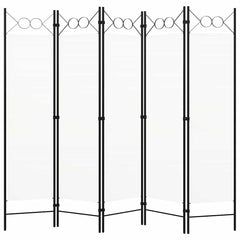 320707 vidaXL 5-Panel Room Divider White 200x180 cm 1