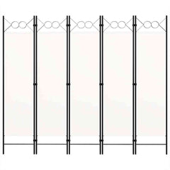320707 vidaXL 5-Panel Room Divider White 200x180 cm 3