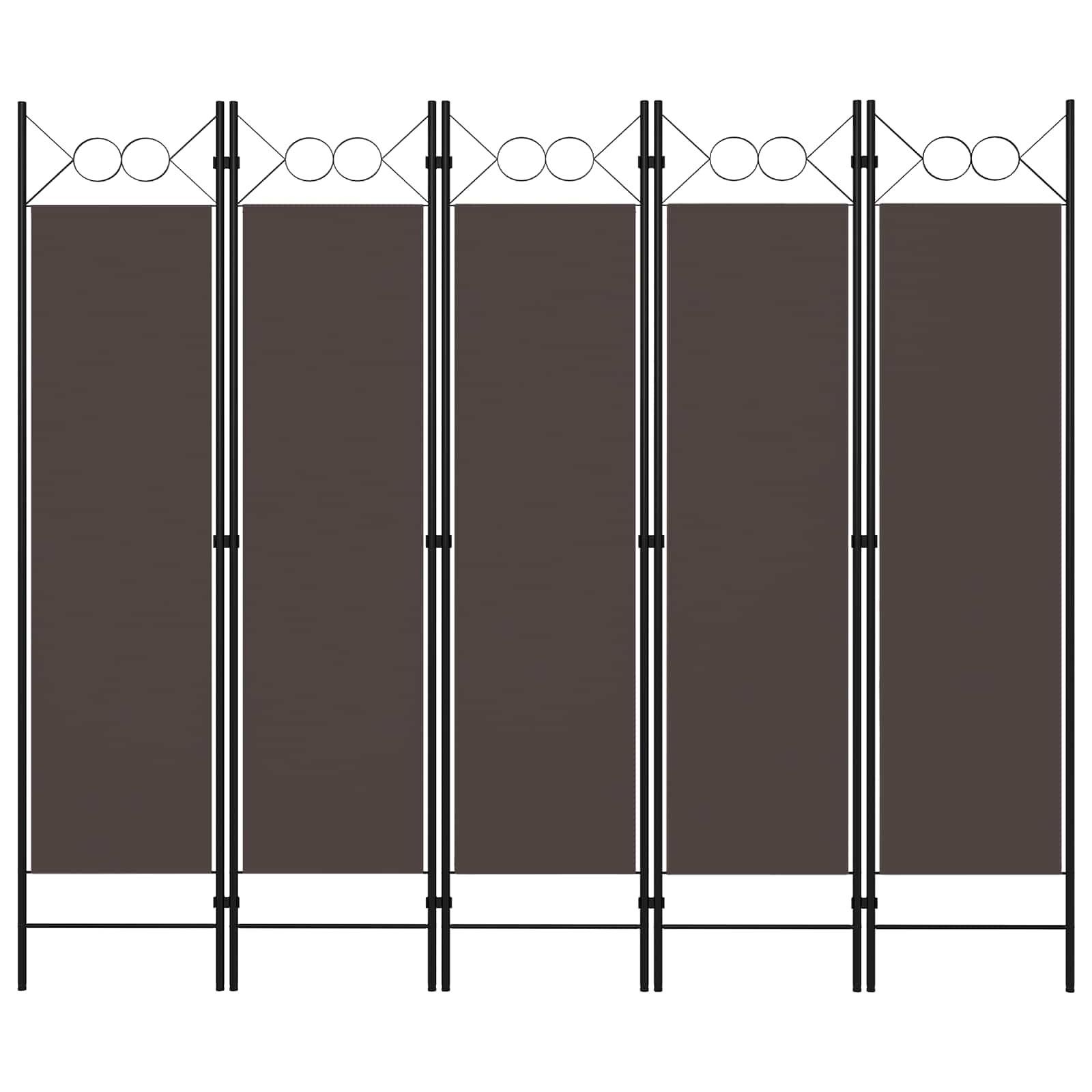 320708 vidaXL 5-Panel Room Divider Brown 200x180 cm 1