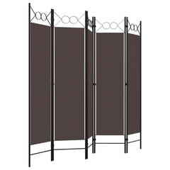 320708 vidaXL 5-Panel Room Divider Brown 200x180 cm 3