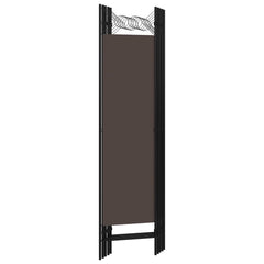 320708 vidaXL 5-Panel Room Divider Brown 200x180 cm 4
