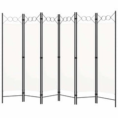 320711 vidaXL 6-Panel Room Divider White 240x180 cm 1