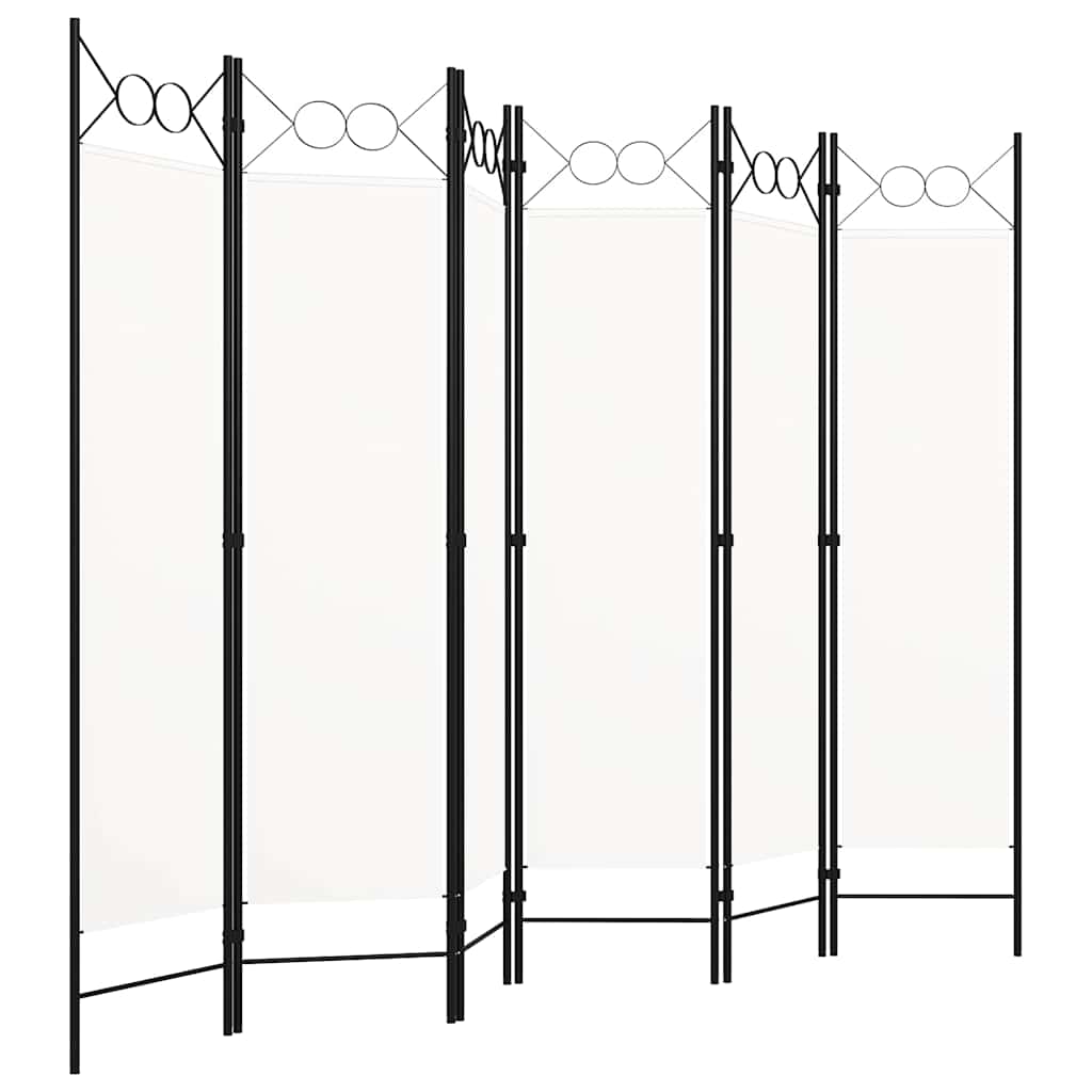 320711 vidaXL 6-Panel Room Divider White 240x180 cm 2