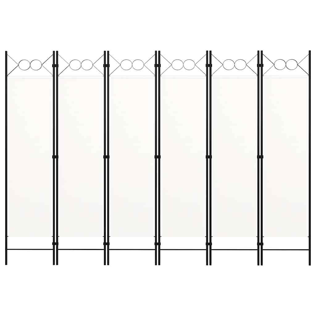 320711 vidaXL 6-Panel Room Divider White 240x180 cm 3