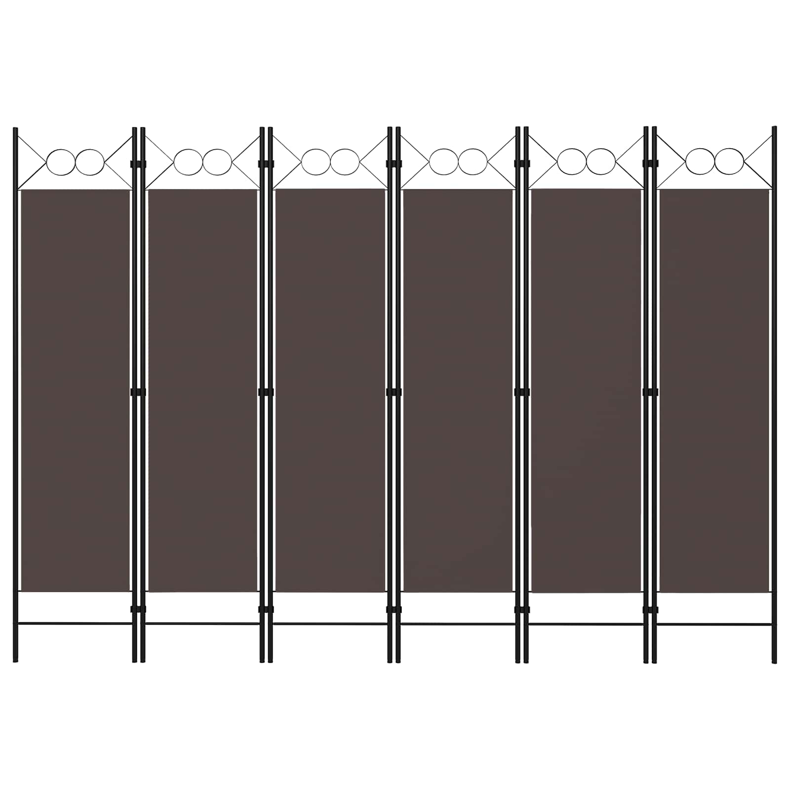 320712 vidaXL 6-Panel Room Divider Brown 240x180 cm 1