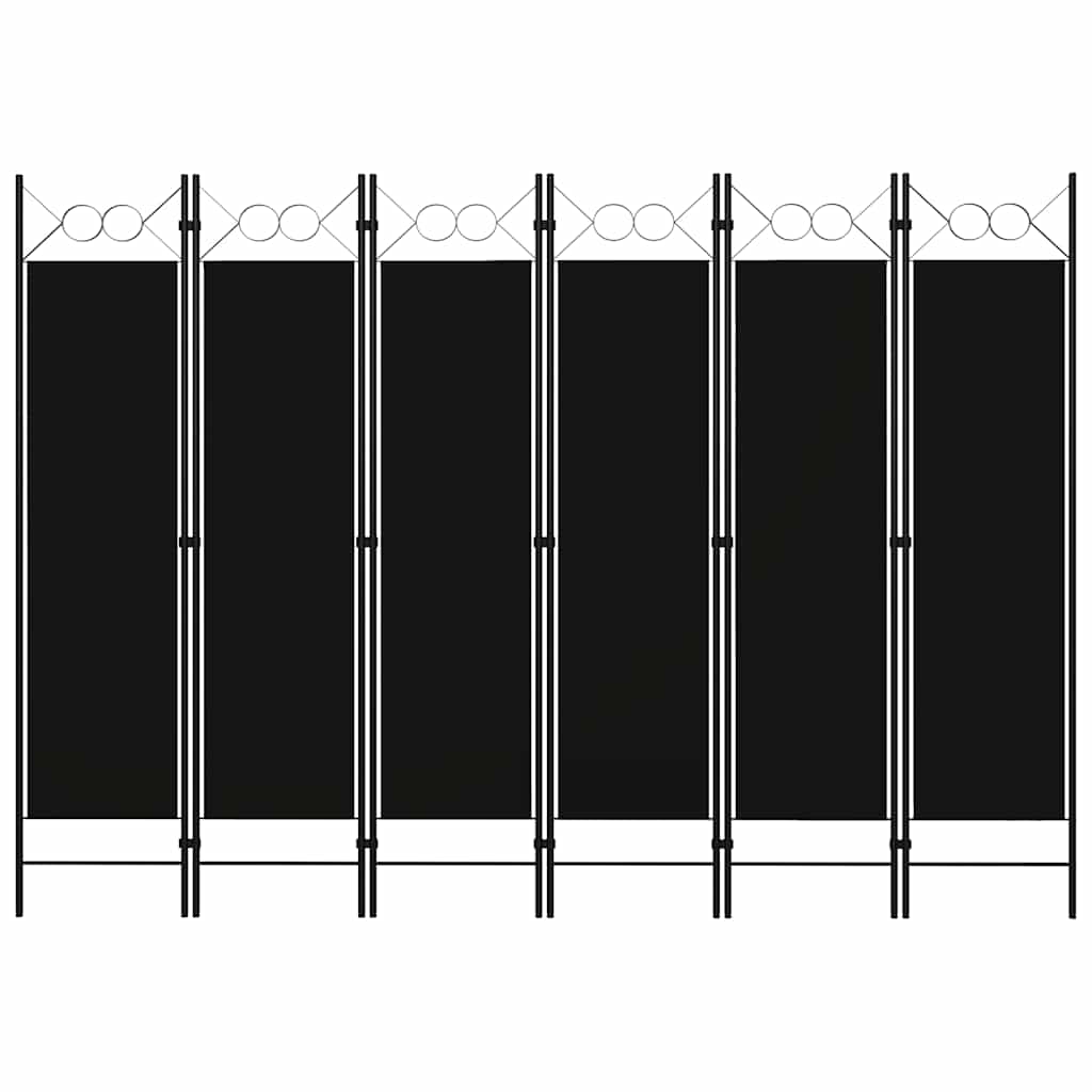 320714 vidaXL 6-Panel Room Divider Black 240x180 cm 1