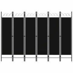320714 vidaXL 6-Panel Room Divider Black 240x180 cm 1