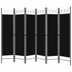 320714 vidaXL 6-Panel Room Divider Black 240x180 cm 2