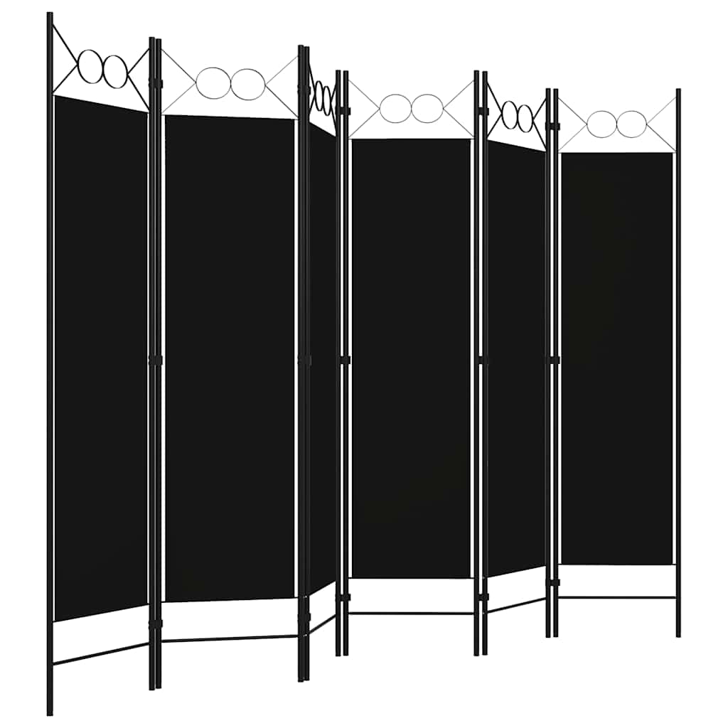 320714 vidaXL 6-Panel Room Divider Black 240x180 cm 3
