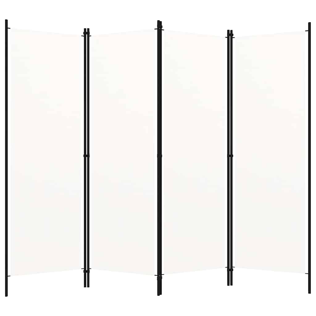 vidaXL 4-Panel Room Divider White 200x180 cm 1