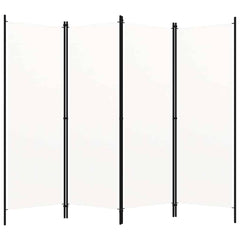 vidaXL 4-Panel Room Divider White 200x180 cm 1