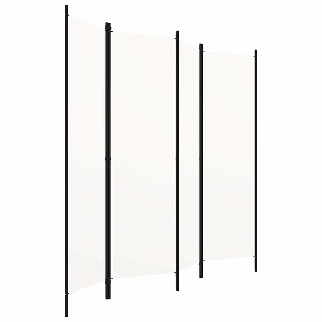 vidaXL 4-Panel Room Divider White 200x180 cm 2