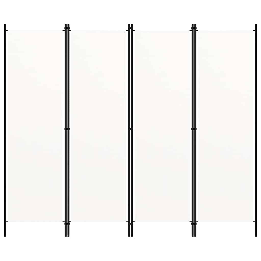 vidaXL 4-Panel Room Divider White 200x180 cm 3
