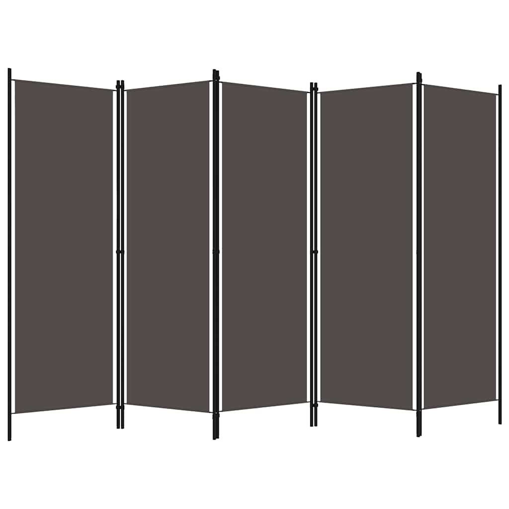 320725 vidaXL 5-Panel Room Divider Anthracite 250x180 cm 2