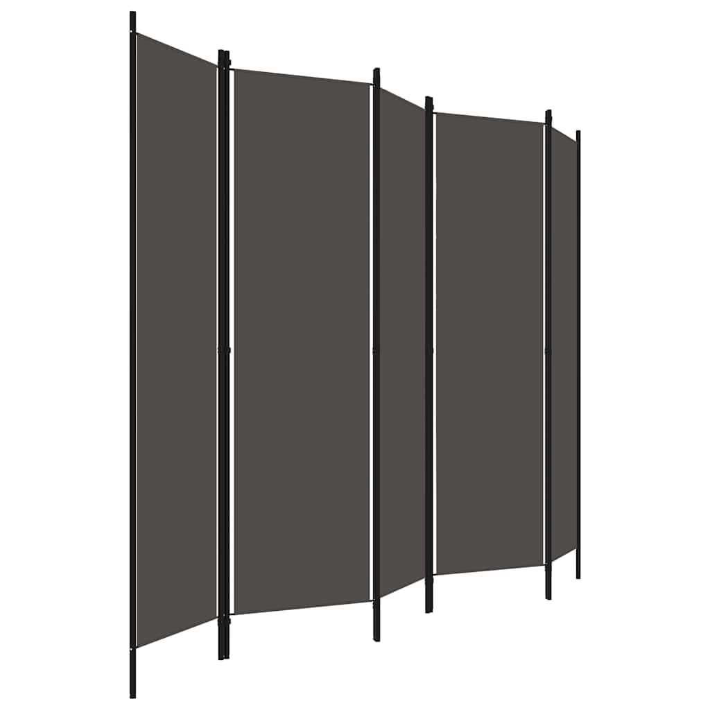 320725 vidaXL 5-Panel Room Divider Anthracite 250x180 cm 3