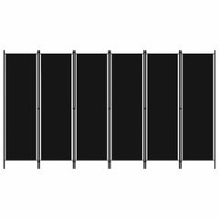 320730 vidaXL 6-Panel Room Divider Black 300x180 cm 1
