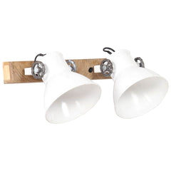 Industrial Wall Lamp 90x25 cm E27 White Straight - 2 lamp shades