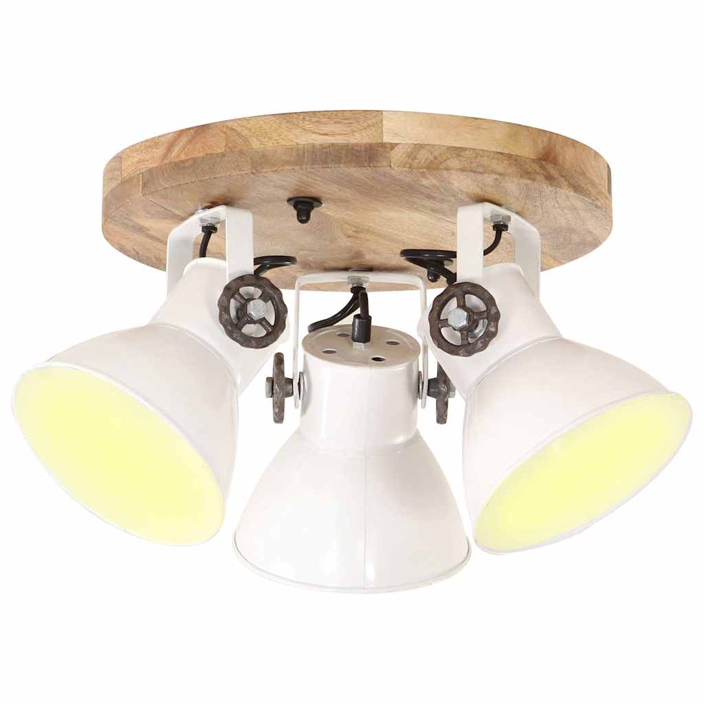 Industrial Wall Lamp 90x25 cm E27 White Round - 3 lamp shades