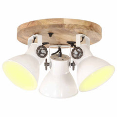 Industrial Wall Lamp 90x25 cm E27 White Round - 3 lamp shades