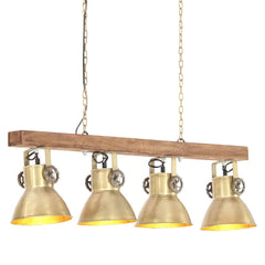 320522 vidaXL Industrial Ceiling Lamp Brass E27 Mango Wood 1