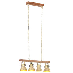 320522 vidaXL Industrial Ceiling Lamp Brass E27 Mango Wood 2