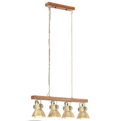 320522 vidaXL Industrial Ceiling Lamp Brass E27 Mango Wood 3