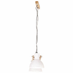 vidaXL Hanging Lamp | White and barn brown | Iron, Solid mango wood | Medium 5