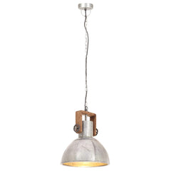 vidaXL Industrial Hanging Lamp 25 W Silver Round 30 cm E27 3